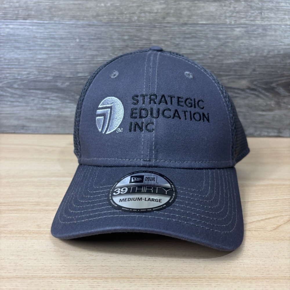 Strategic Education Inc Hat Cap Fitted M/L Gray Mesh Back New Era